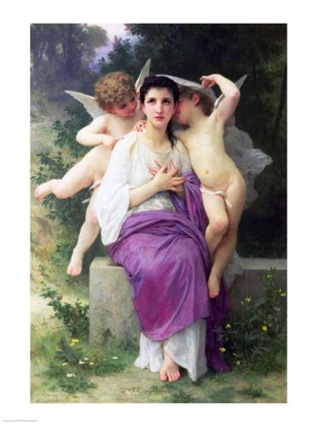 The Hearts Awakening 1892 Canvas Art - William A Bouguereau (18 x 24)
