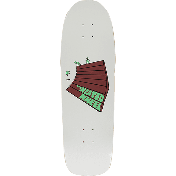 The Heated Wheel Slam Time Skateboard Deck 9.6x31.5 White Brown