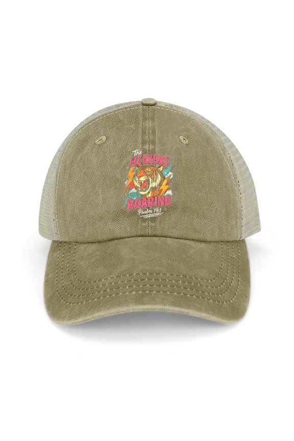 The Heavens Are Roaring Khaki Hat Adjustable Funny Fashion Unisex Baseball Cap for Men Women
