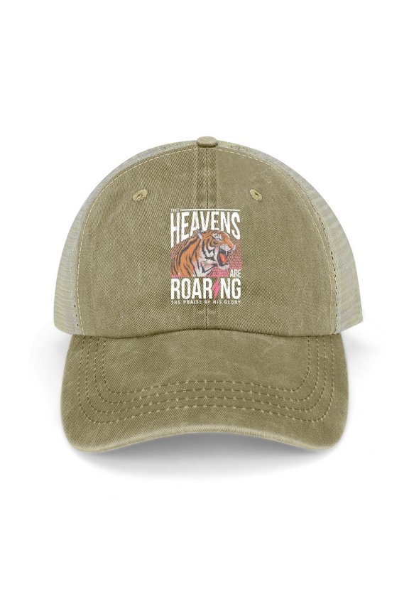 The Heavens Are Roaring Khaki Hat Adjustable Funny Fashion Unisex Baseball Cap for Men Women