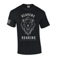 thumbnail image 1 of The Heavens Are Roaring The Praise Of His Glory Lion Of Judah Mens Christian Short Sleeve T-Shirt Graphic Tee-Black-4xl, 1 of 4