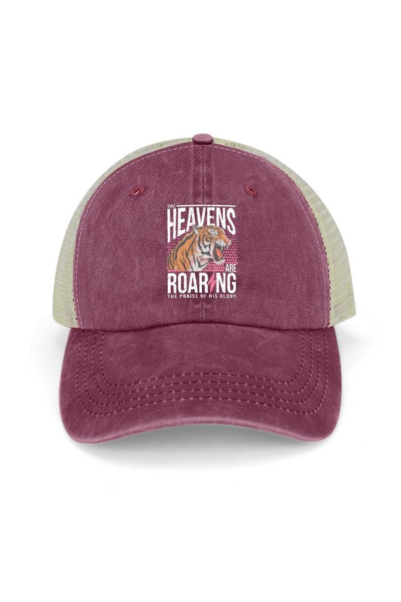 The Heavens Are Roaring Wine Red Hat Adjustable Funny Fashion Unisex Baseball Cap for Men Women