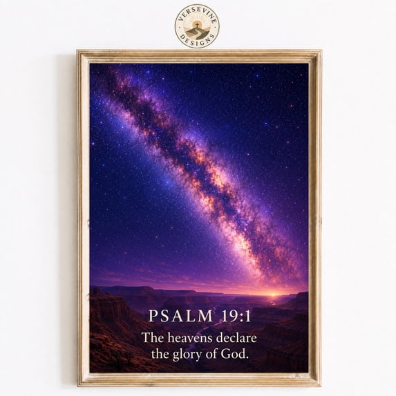 Scripturte The Heavens Declare The Glory Of God Wall Art Psalm 191 Christian Print ...
