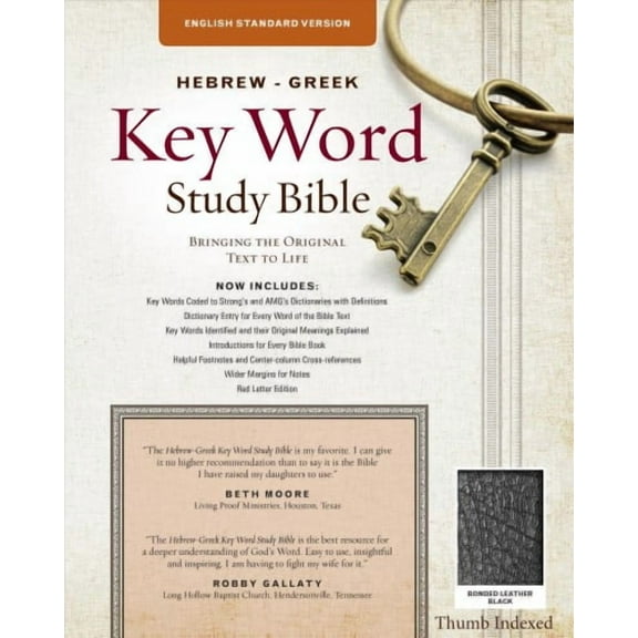 The Hebrew-Greek Key Word Study Bible : ESV Edition, Black Bonded Leather Indexed (Hardcover)