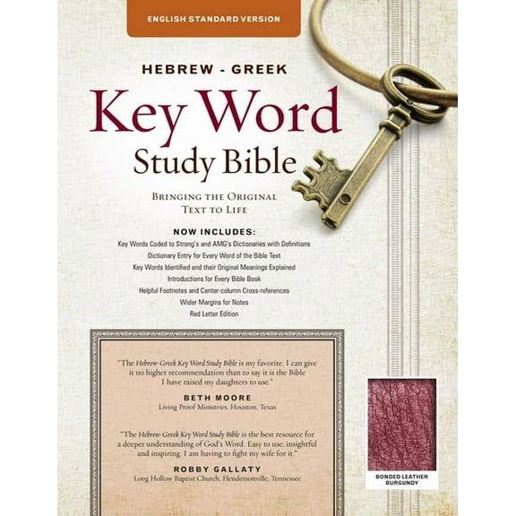 The Hebrew-Greek Key Word Study Bible : ESV Edition, Burgundy Genuine Leather (Hardcover)