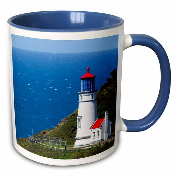 3drose, the Heceta Head Lighthouse Near Florence, Oregon, Usa, 11oz Two-tone Blue Mug