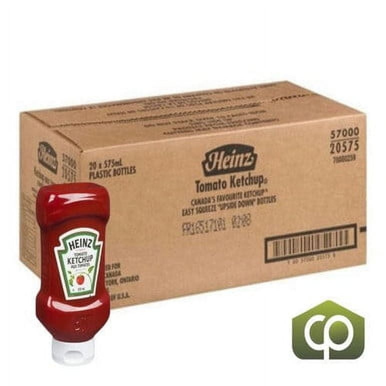 Heinz Ketchup Squeeze Bottle, 575 mL, Bulk Size, 4 L (1.06 Gallons), 20-Pack Case
