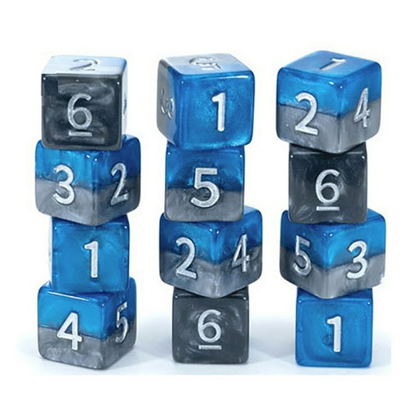 The Heir Dice Pack - 12 Piece Dice Set, Gate Keeper Games, 12d6 Blue & Grey D6