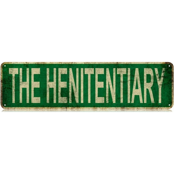 The Henitentiary Chicken Coop Slim Tin Sign Street Funny Metal Sign Wall Decor for Farmhouse Home Bar Garage Man Cave Wall Art Gift 4" by 16"