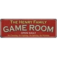 thumbnail image 1 of The Henry Family Red Game Room Metal 8x24 Sign 108240038184, 1 of 1