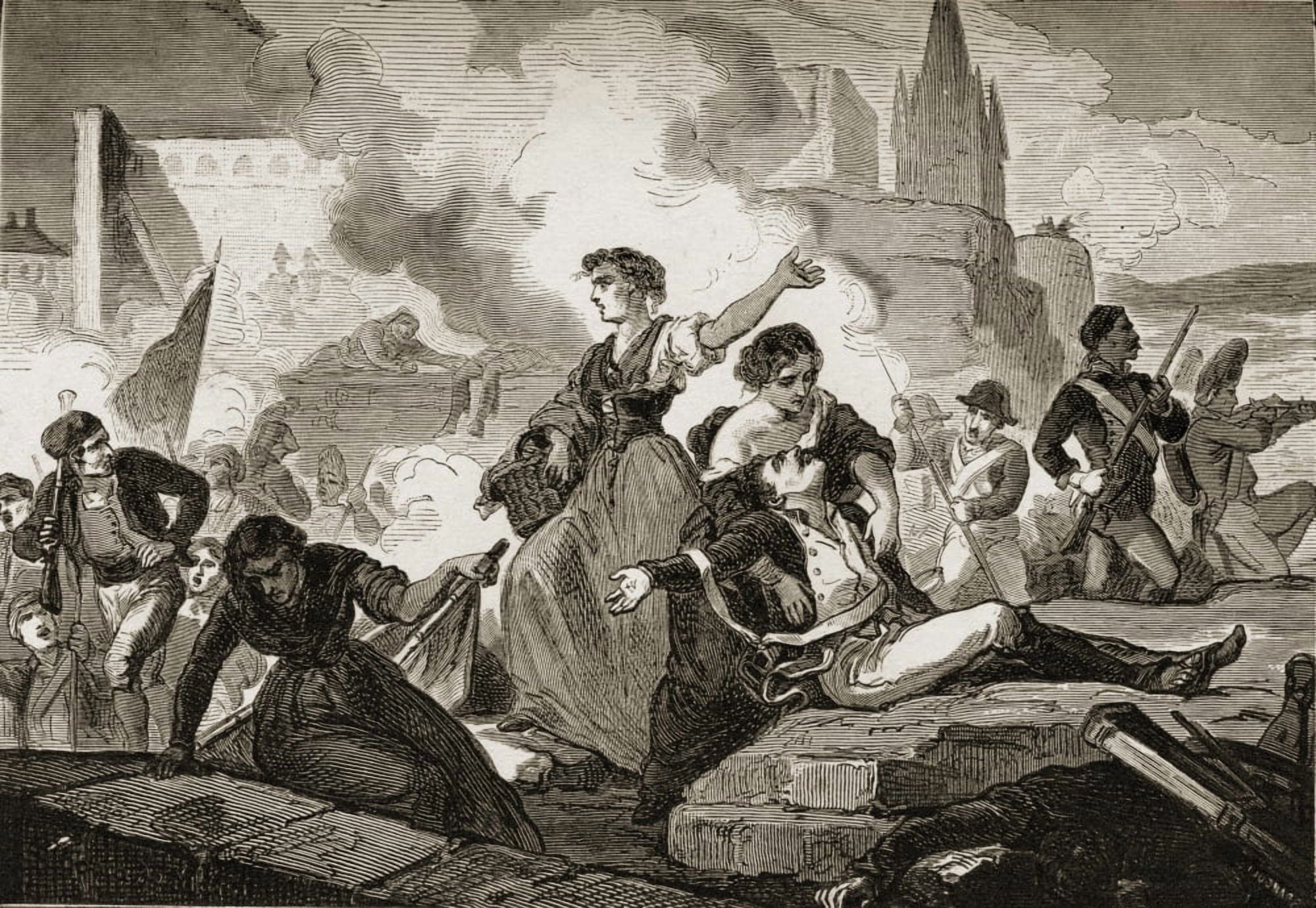 The Heriones Of GeronaSpain 1809 Canvas Art - Ken Welsh Design Pics (18 x 12)