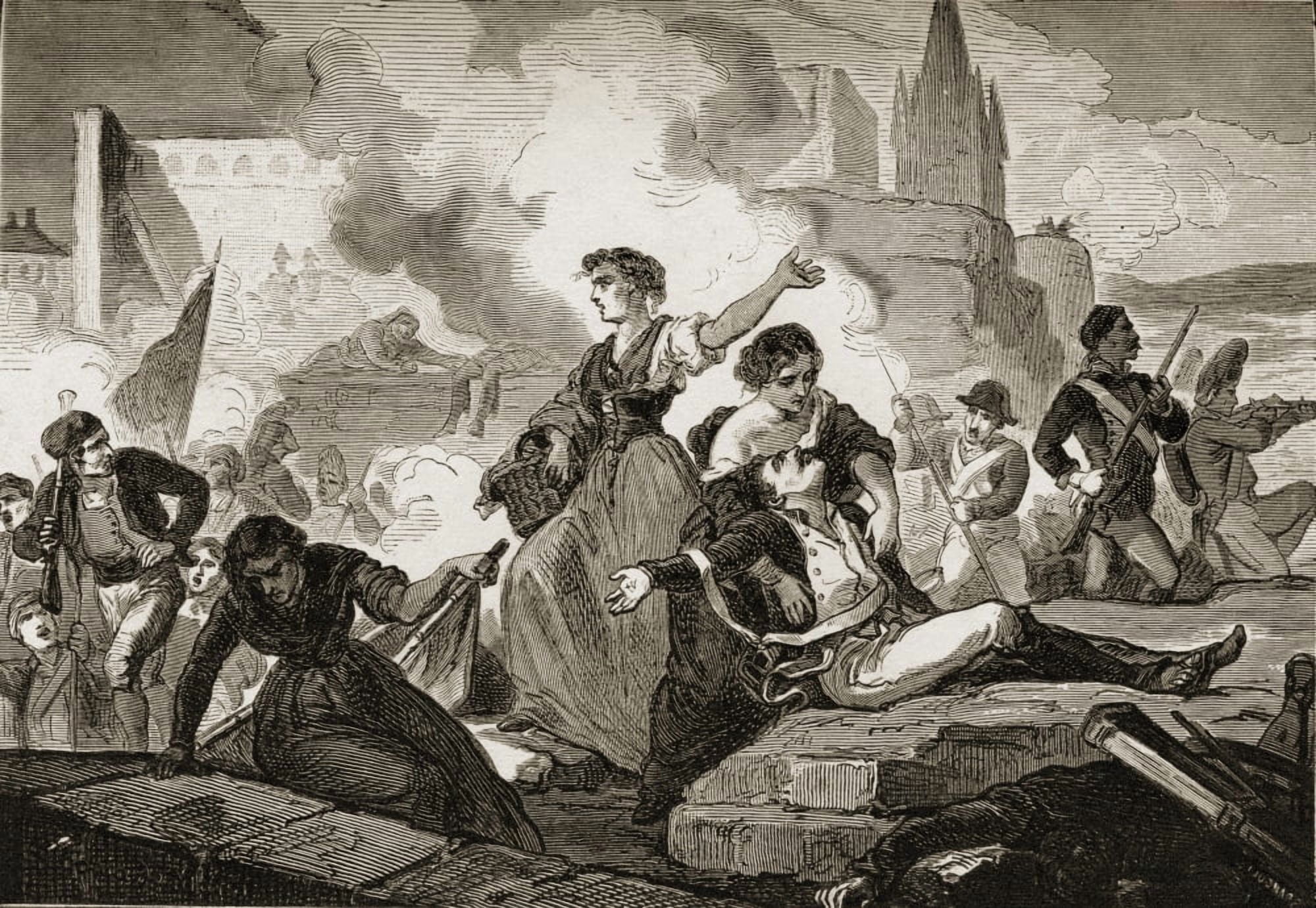 The Heriones Of GeronaSpain 1809 Canvas Art - Ken Welsh Design Pics (36 x 24)