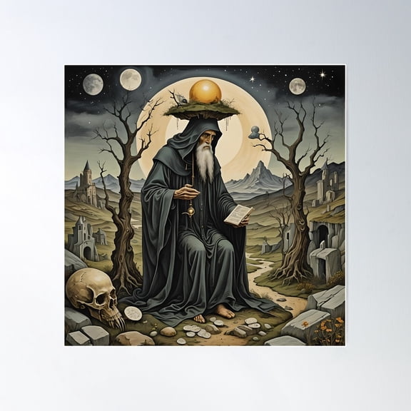 The Hermit Poster Wall Art, Modern Wall Decor For Living Room Bedroom, 16X16 UNFRAMED