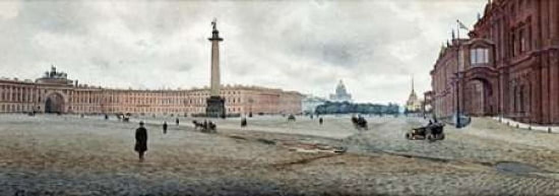 The Hermitage Palace and Palace Square Canvas Art - Mikhail Abramovich Balunin (10 x 20)