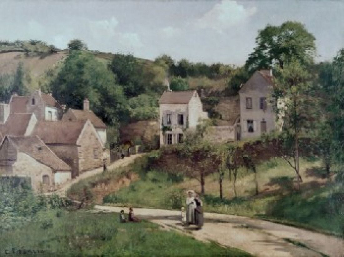 The Hermitage at Pontoise ca 1867 Camille Pissarro (1830-1903 French) Solomon R Guggenheim Museum Canvas Art - Camille Pissarro (18 x 24)