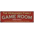thumbnail image 1 of The Hernandez Family Gift Red Game Room Metal 6x18 Sign 206180038929, 1 of 1