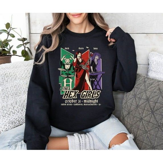The Hex Girls Rock Band Shirt, Halloween Retro 90s SweatShirt, Spooky Season Sweater, The Hex Girls Lover Gift, Black Color, Size M