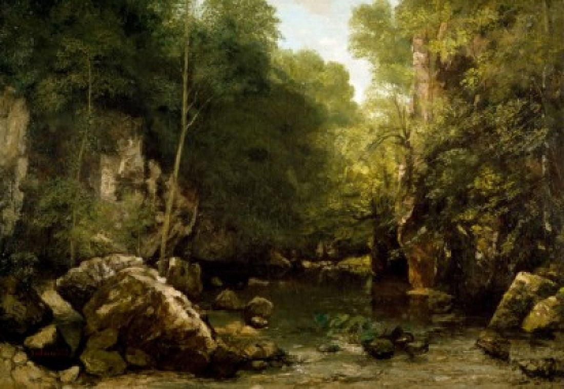 The Hidden Stream by Gustave Courbet (1819-1877) France Paris Musee d Orsay Canvas Art - Gustave Courbet (18 x 24)