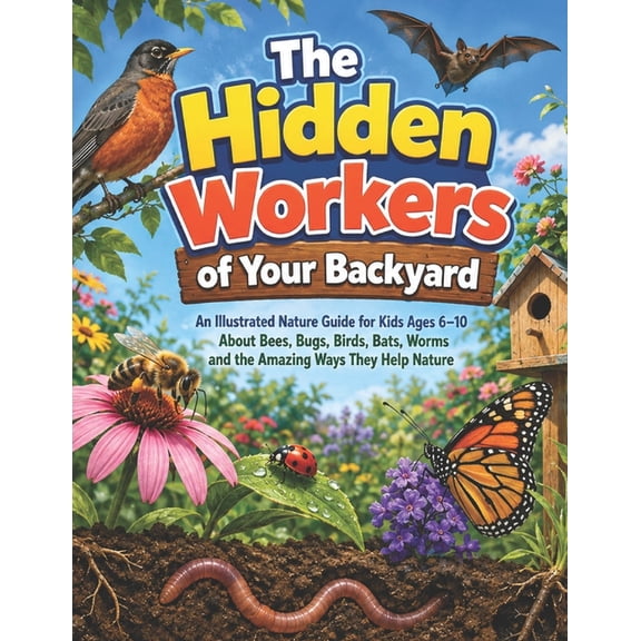 The Hidden Workers of Your Backyard: An Illustrated Nature Guide for Kids Ages 6-10 About Bees, Bugs, Birds, Bats, Worms, (Paperback)
