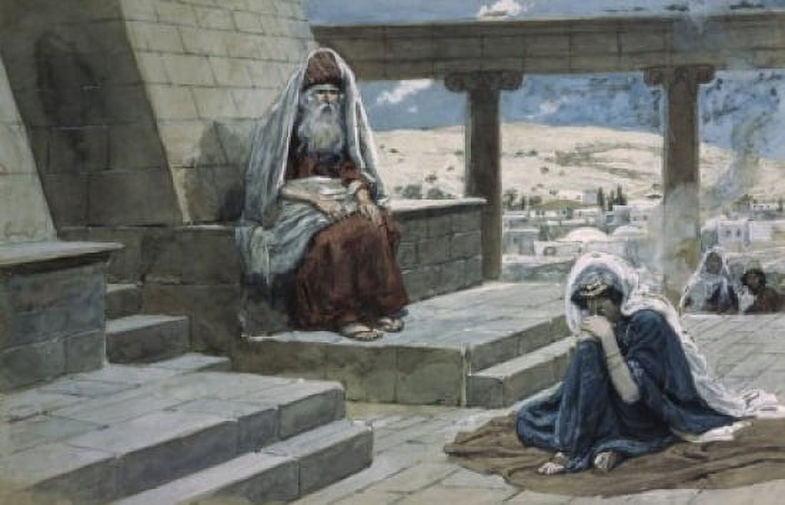 The High Priest and Hannah James Tissot (1836-1902 French) Jewish Museum New York Canvas Art - James Tissot (18 x 24)