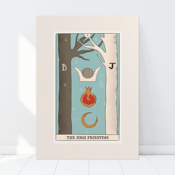 The High Priestess Tarot Poster | Rolled Wall Art, Unframed Paper Poster 8x10in