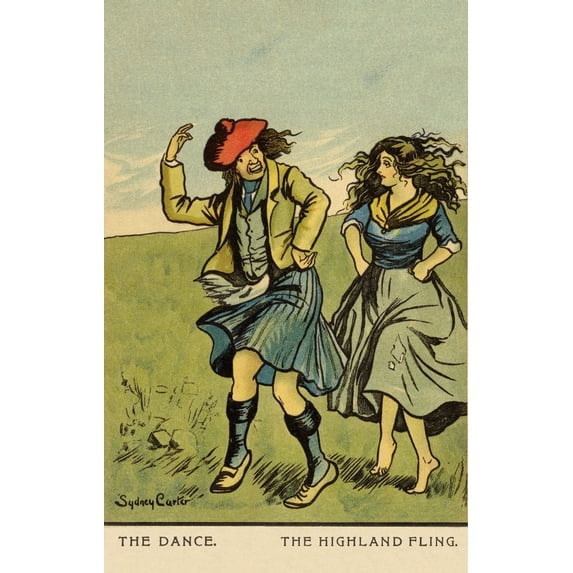 The Highland Fling Poster Print By Mary Evans Picture Librarypeter & Dawn Cope Collection (24 X 36)