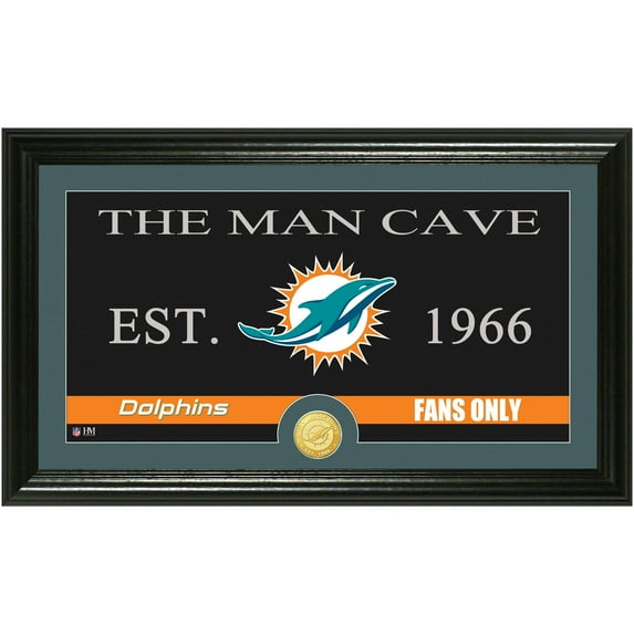 The Highland Mint NFL Man Cave Bronze Coin Panoramic Photo Mint, Miami Dolphins