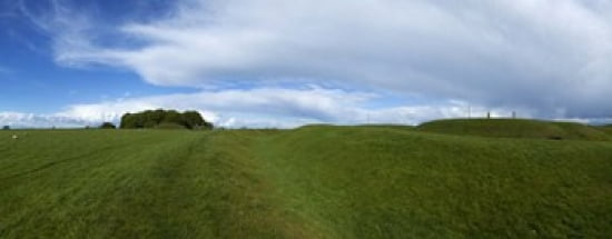 The Hill of Tara Showing a Distant Lia Fail Stone County Meath Ireland Canvas Art - Panoramic Images (30 x 12)