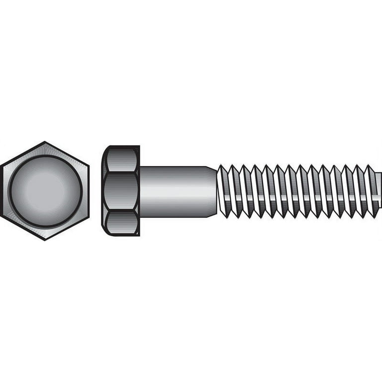 Hillman 1/4 in. D X 1-1/2 in. L Hot Dipped Galvanized Steel Hex Bolt 100 pk Hillman 1/4 in. D X 1-1/2 in. L Hot Dipped Galvanized Steel Hex Bolt 100 pk