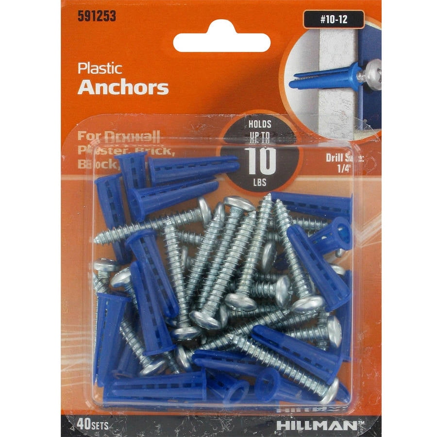 The Hillman Group 1012 Conical Anchor with Screws, 40 Sets