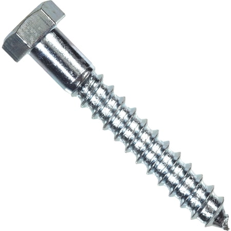 Hillman Zinc Hex Lag Screw - 100 Pieces, 5/16 in x 3 in — Construction & DIY Use, Standard Hardware Spec
