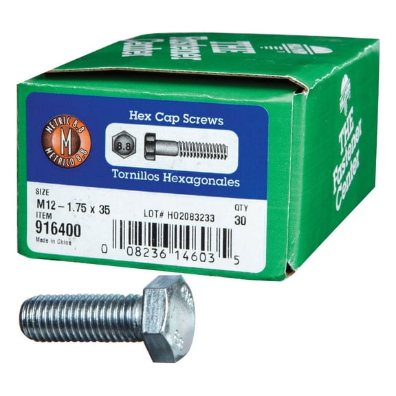 Hillman M12-1.75 mm Metric Heat Treated Zinc Steel Hex Head Cap Screw