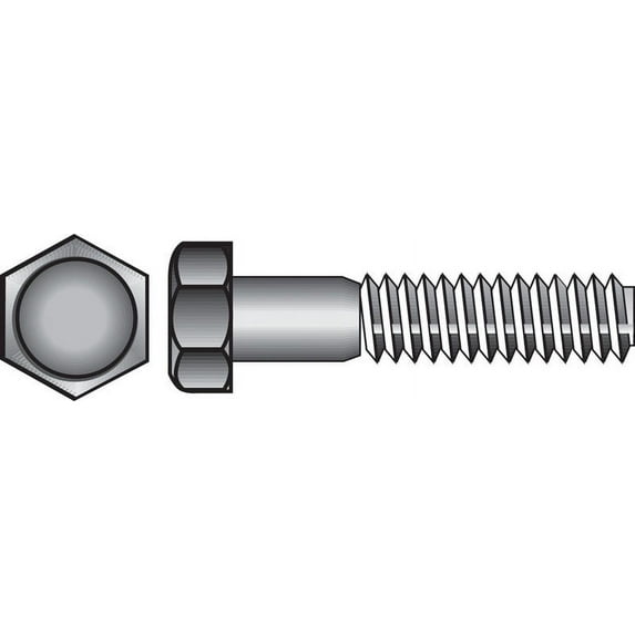 The Hillman Group 3/8" Zinc Plated Steel Hex Bolt