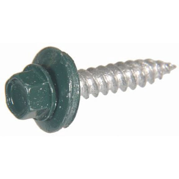 HILLMAN FASTENERS Sheet Metal Self-Piercing Screws, Hex Head, Green Ceramic Coat, 10 x 1.5-In, 1-Lb. 47733
