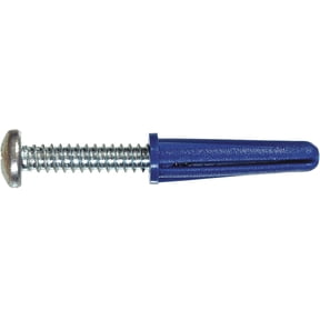Hillman Ribbed Plastic Anchor - Hollow Wall, Rust and Corrosion Resistant - Pack of 1, Blue