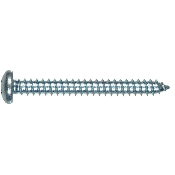 Hillman Pan Head Phillips Sheet Metal Screw - Zinc Finish - 8 Pack, 1.25 In, Silver