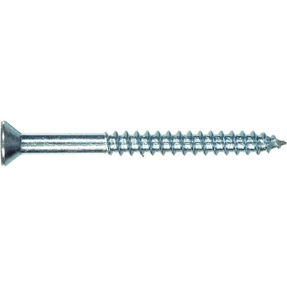 Hillman Flat Head Phillips Wood Screw - Zinc Finish, Easy Installation - 12 Pack, 6 Ga, 1.5 In