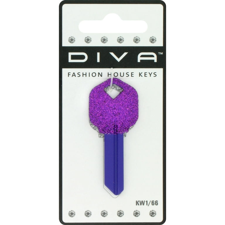 Hillman DIVA Purple Glitter House/Office Universal Key Blank Single Hillman DIVA Purple Glitter House/Office Universal Key Blank Single