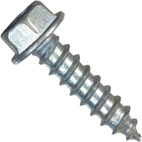 Hillman Sheet Metal Screw Hex Washer Head - Steel, Zinc Finish - 10x1 In.
