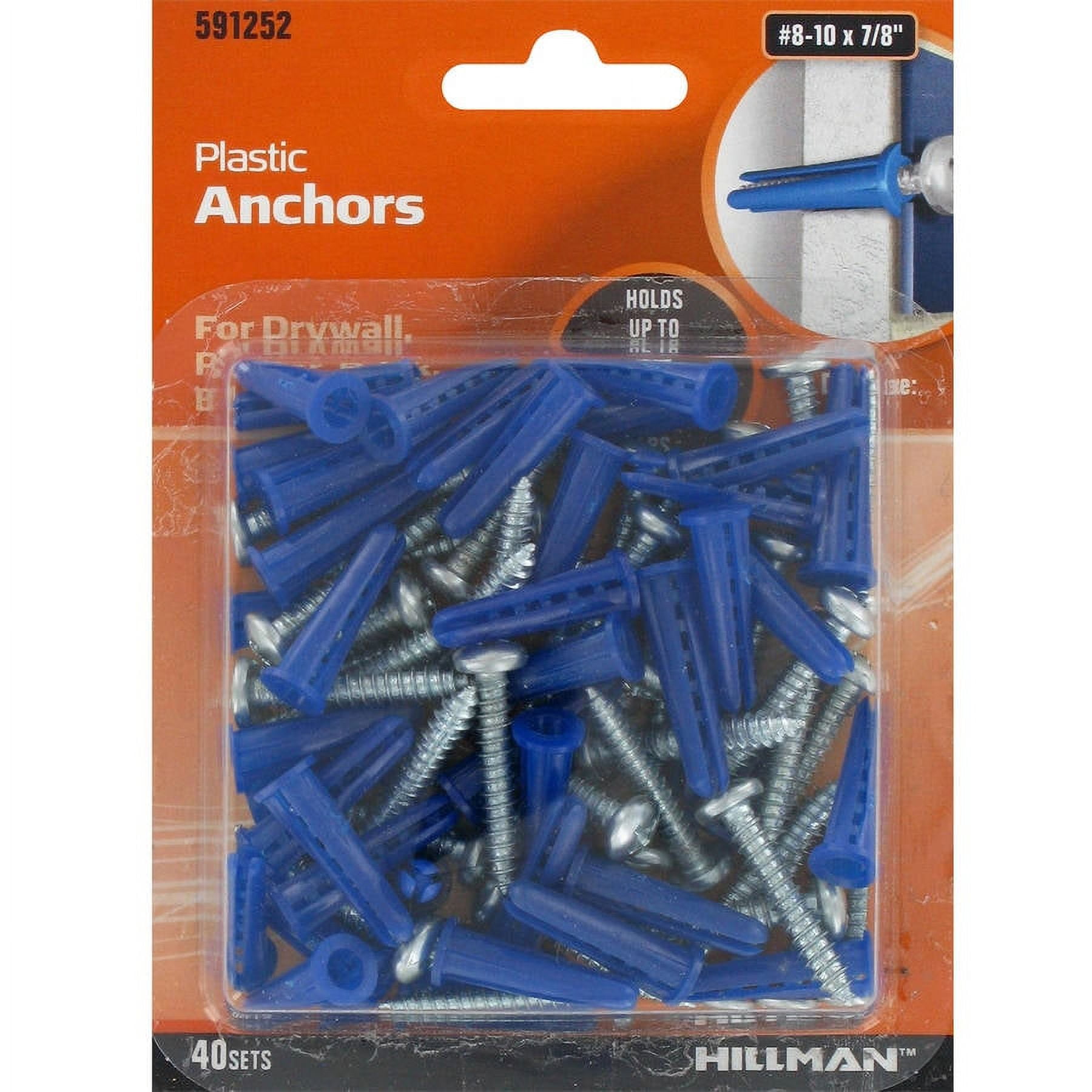 The Hillman Group 810 Conical Anchor with Screws, 40 Sets