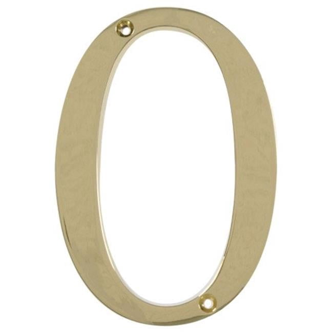 Hillman Group 843150 4 in. Brass Distinctions Zinc Die-Cast Flush Mount House Number - 0 - 3 Piece