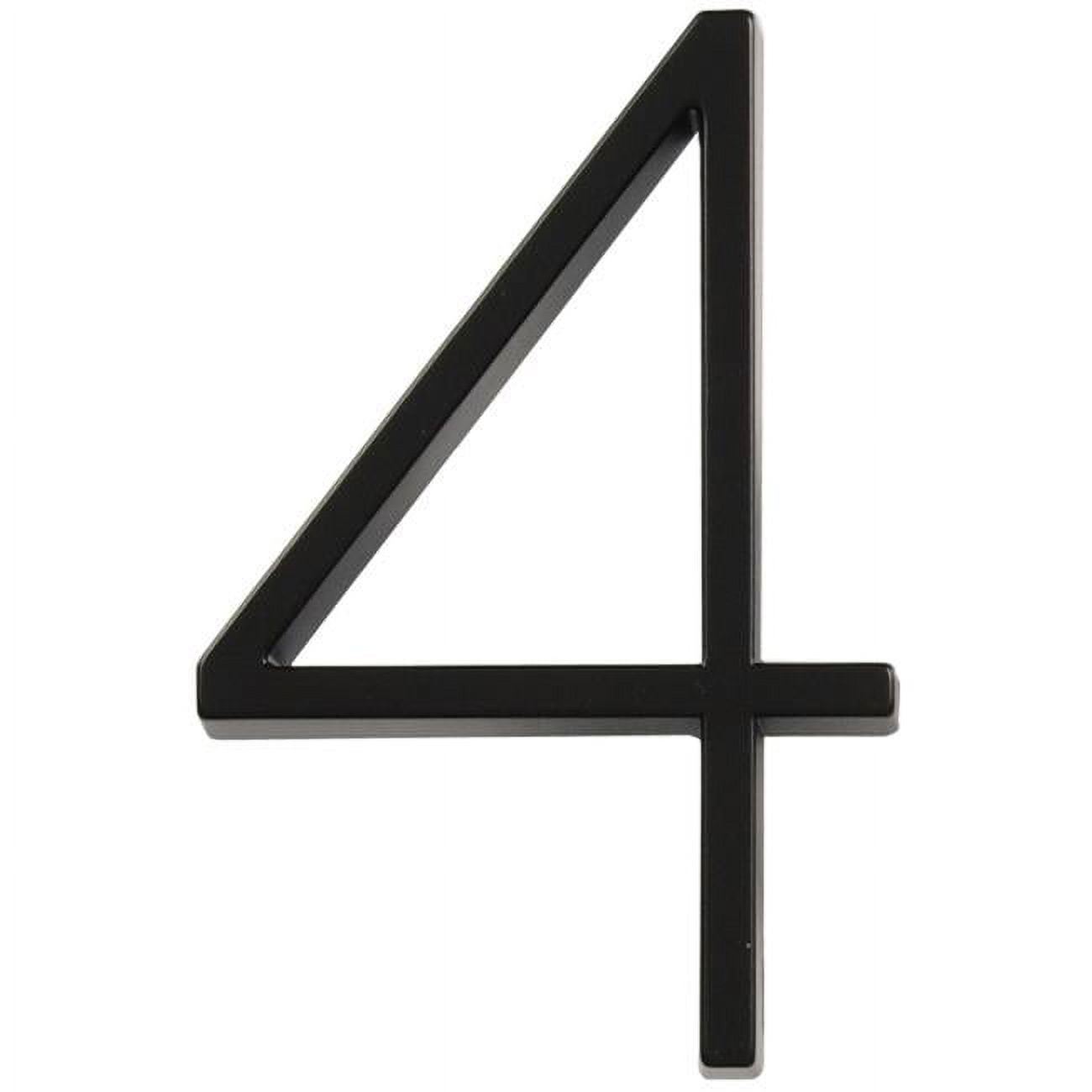 The Hillman Group 843194 5 in. Black Elevated Distinctions Zinc Die-Cast Floating Mount House Number - 4 - 3 Piece