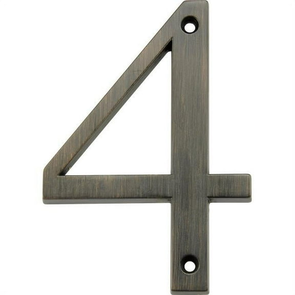 The Hillman Group 843244 4 in. Bronze Distinctions Zinc Die-Cast Flush Mount House Number - 4 - 1 Piece