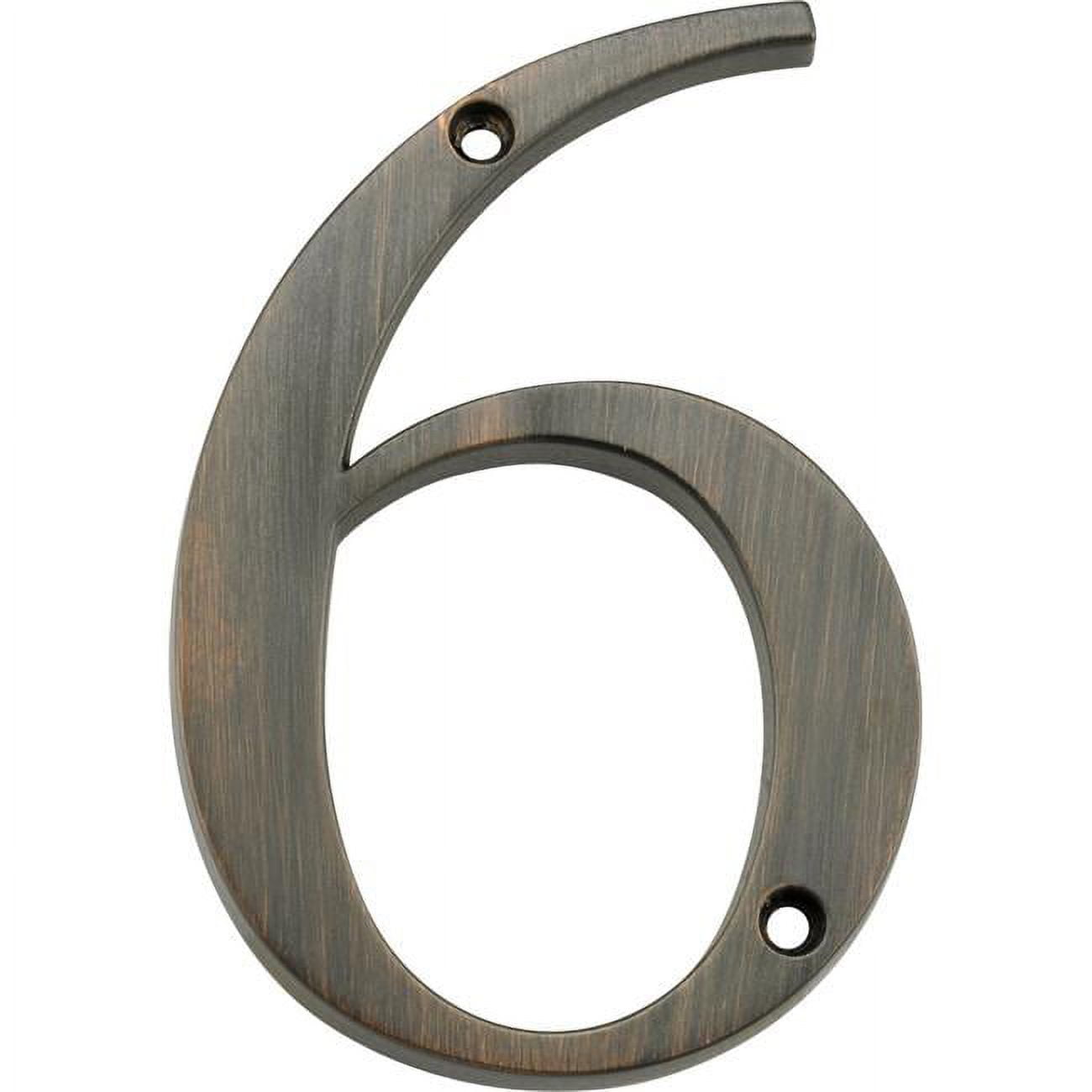 Hillman Group 843246 4 in. Bronze Distinctions Zinc Die-Cast Flush Mount House Number - 6 - 3 Piece