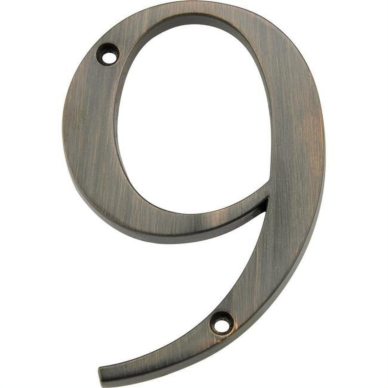 Hillman Group 843249 4 in. Bronze Distinctions Zinc Die-Cast Flush Mount House Number - 9 - 3 Piece