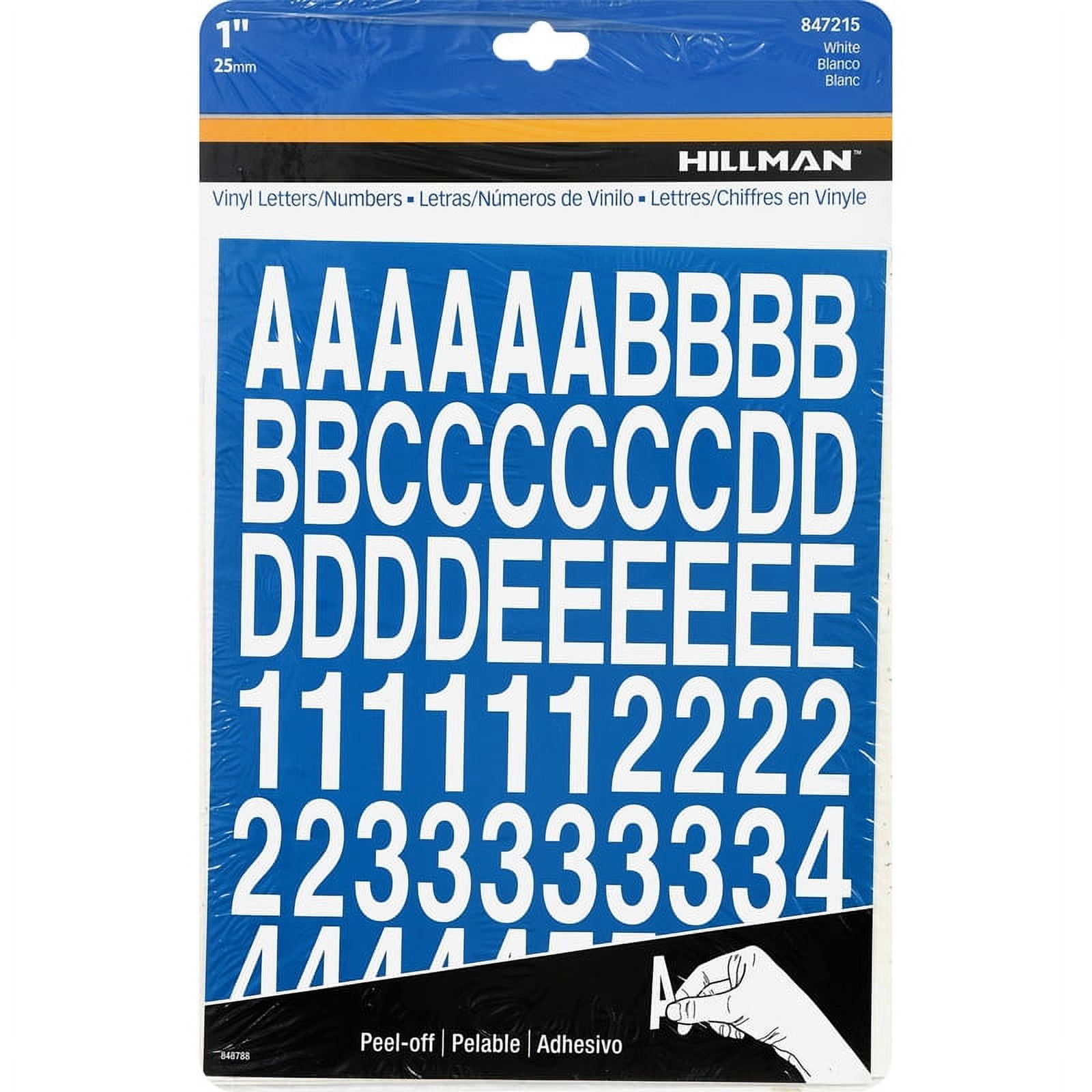 The Hillman Group 847215 1Inch DieCut Letters/Numbers Kit, White