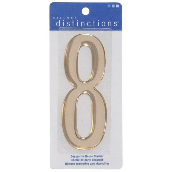 The Hillman Group Stick-On Domed Number 8, Gold