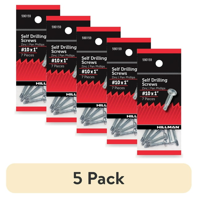 Hillman 35143 Self-Drilling Screws – Pan Head Phillips, 8 X 1/2 Inch, 100-Pack For Metal, Wood, Plastic