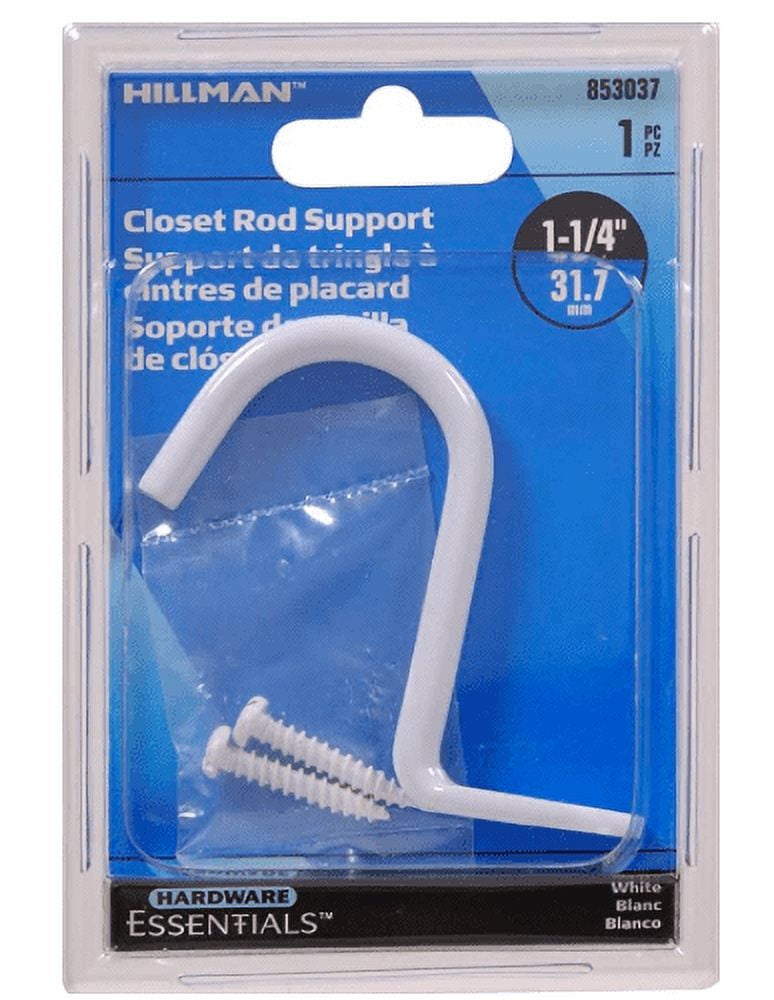 "Hillman Group Adjustable Metal 11/4"" Closet Rod Center Support