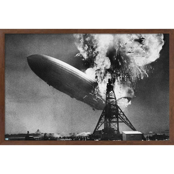 The Hindenburg Disaster Wall Poster, 14.725" x 22.375", Framed
